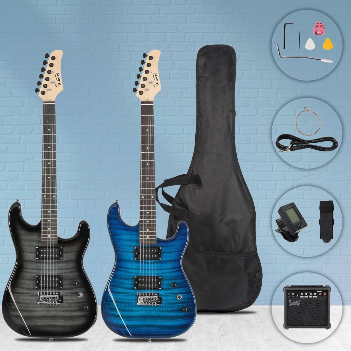 Glarry GST "Tiger Stripe" H-H Electric Guitar Ultimate Performance Kit