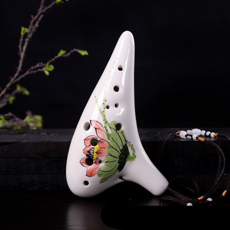 Imperial Blossom Hand-Painted 12-Hole Porcelain Ocarina
