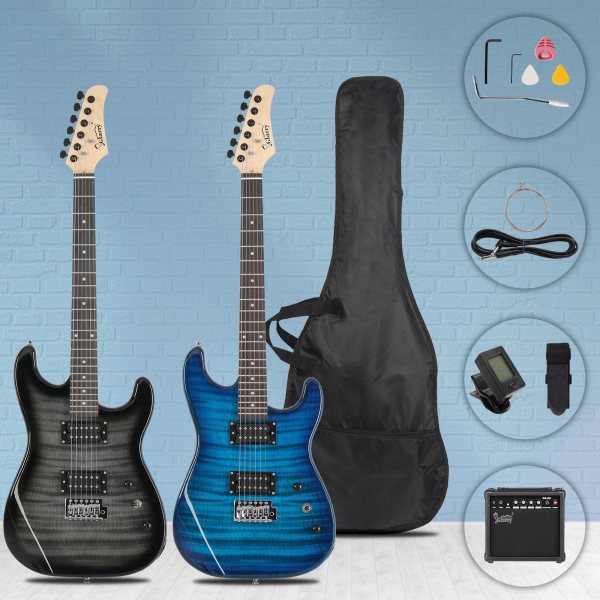 Glarry GST “Tiger Stripe” H-H Electric Guitar Ultimate Performance Kit